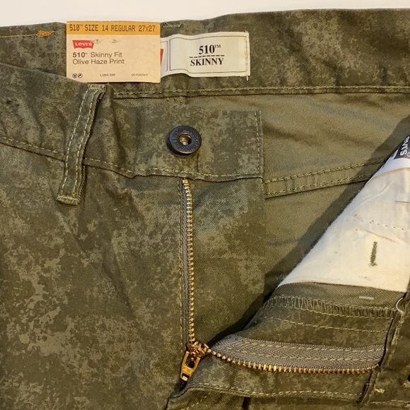 Levi’s 510 SZ 16 Girls Olive Haze Girls Skinny Pants New - Picture 5 of 9